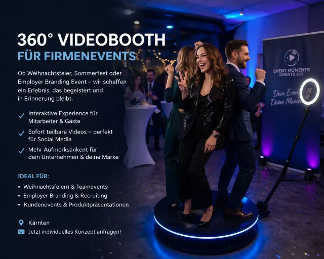 360° Videobooth für Firmenevents in Kärnten buchen